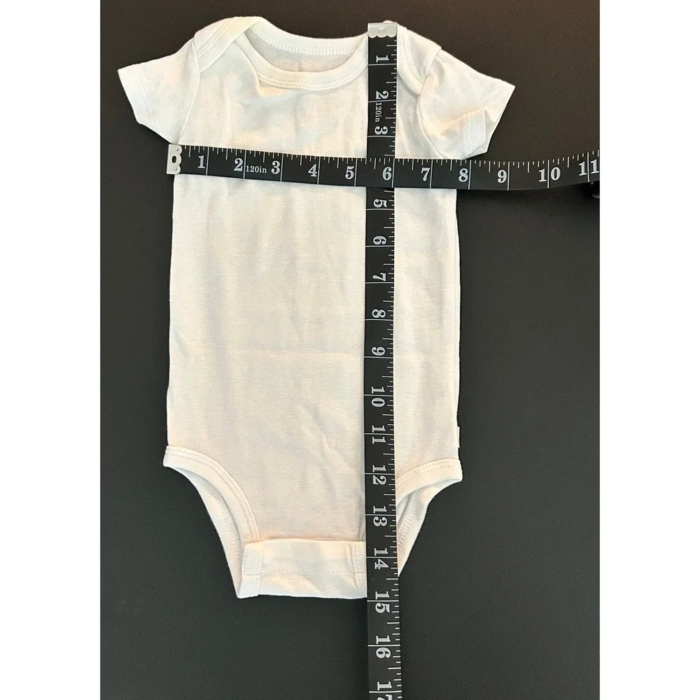 Huggies Organic Cotton White Short Sleeve Baby Bodysuit 6M Infant 2102-001